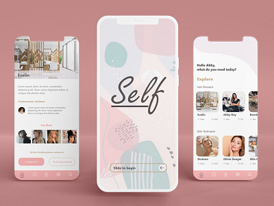 Beauty App app app design beauty app branding design logo mobile app mobile app design pink ui ui design ux