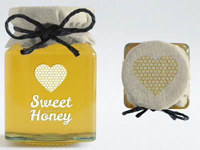 Sweet Honey branding design heart heart logo honey honeybee illustration jar logo love love logo mock up package package design package mockup sweet typography vector