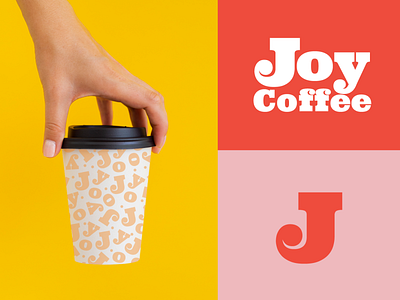 Joy Coffee art branding coffee coffee cup coffee shop colors design icon illustration job joy logo photoshop pink red redesign typography vector yellow