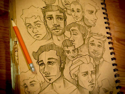 Men characters character drawing men paper pencil sketch