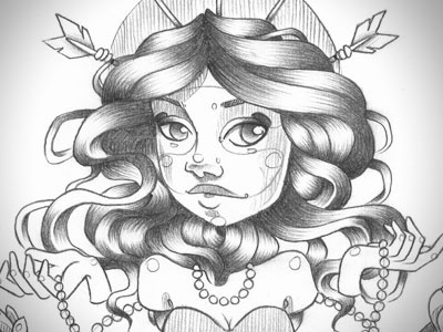 Greyscale art grey hair hand drawing illustration sketch woman