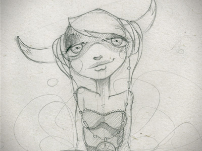 The masked ball grey horn illustration mask sketch woman