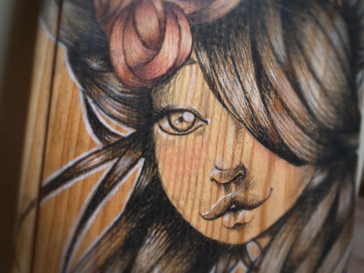 Wooden art swap artwork hair illustration swap woman wood