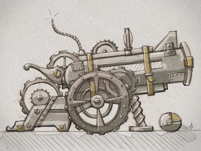 Dora railway artillery by Csaba Gyulai on Dribbble