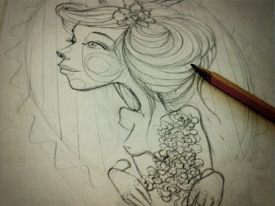 Untitled... artwork character flower hair illustration sketch woman