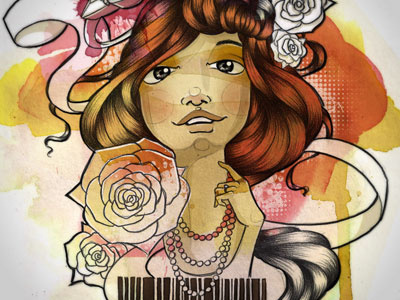 The wedding industry colors flowers hair illustration industry ink magazine woman