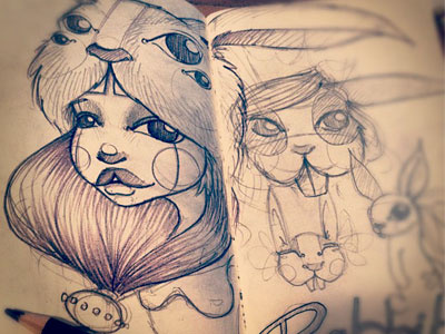 Sketching rabbits! art illustration rabbit sketchbook sketches