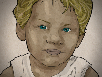 Portrait illustration kid portrait