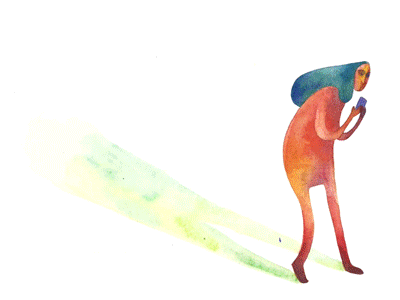 Connecting With Nature after effects animation gif girl illustration nature photoshop watercolor