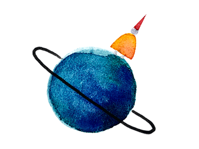 Lone Planet after effects animation gif illustration photoshop planet space watercolor