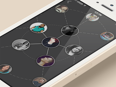 Friends Screen Mockup app design apple design friends friends screen gold iphone mockup social white