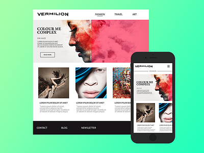 Vermillion Web Page Mockup adobe adobe cc app app mockup mockup photoshop cc responsive webpage