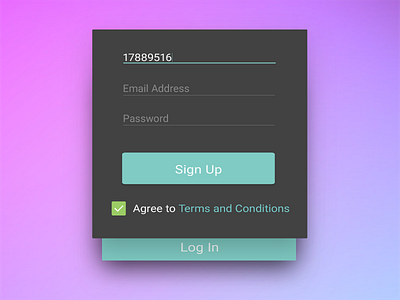 Sign Up Screen - Daily UI 001 001 daily ui dailyui log in sign up ui