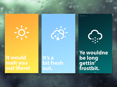 Wee Weather App app design northern irish weather weather app web design