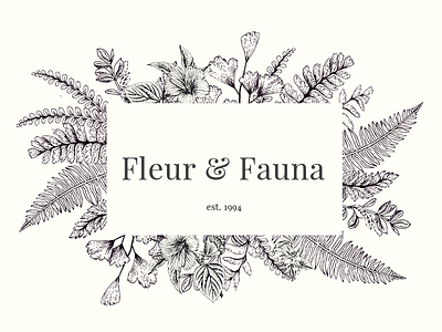 Fleur And Fauna botanical branding flowers graphics illustration line illustration typography