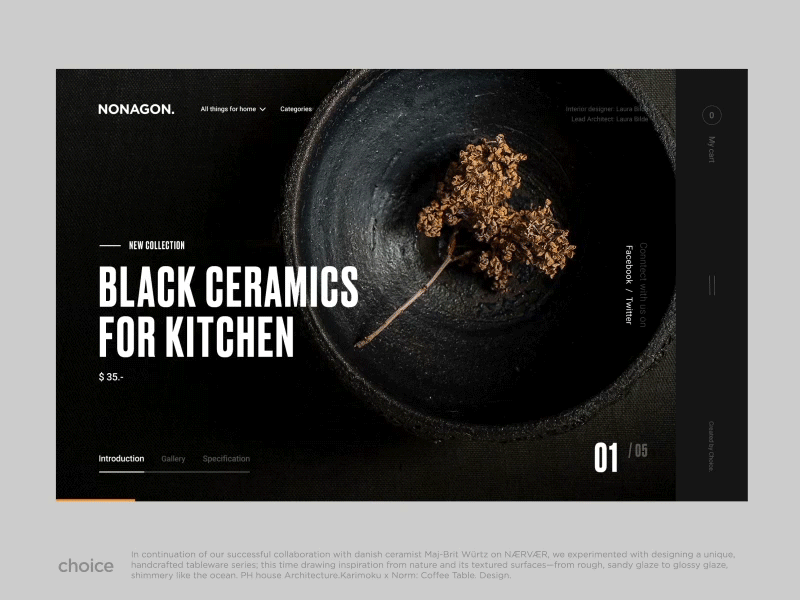 Black Ceramics slider kitchen interior home effect craft clean ceramic black online page mobile ux web ui motion choice animation app after effects