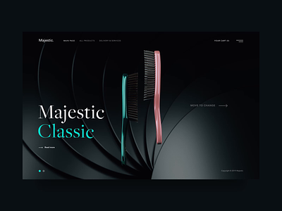 Majestic Promo Page 3d 3dsmax after effects animation cartshop choice cinema 4d first screen hair brush interactive item majestic microinteraction motion moviment promo slider ui ux web