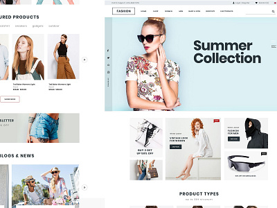 Fashion e-commerce Web Design Template branding design e commerce fashion illustration template typography ui ux vector web design