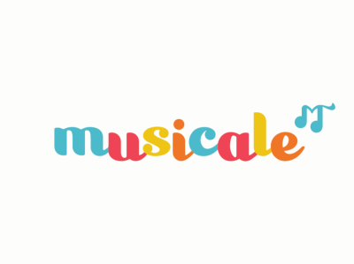 Logotipo Musicale Escola de Música branding colorful logo music school