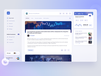 Venture Fund Social Network - News Feed clean desktop facebook feed fund investment minimalistic network news news feed social social media social network socialmedia ui ux venture white