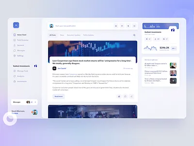 Venture Fund Social Network - News Feed clean desktop facebook feed fund investment minimalistic network news news feed social social media social network socialmedia ui ux venture white