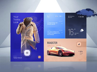 Personal Assistant AR Concept ar assistant car clothes control panel dashboard fashion future look notifications smart home tesla ui ux vr weather web