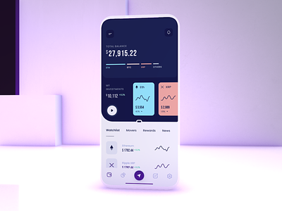 Crypto Wallet Mobile balance banking bitcoin blockchain concept crypto defi design finance interface investment mobile ui ux wallet