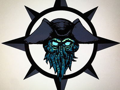 Davy Jones brand buccaneer captain character compass dark design digital graphic graphic design icon illustration logo nautical ocean sailor surf typography vector