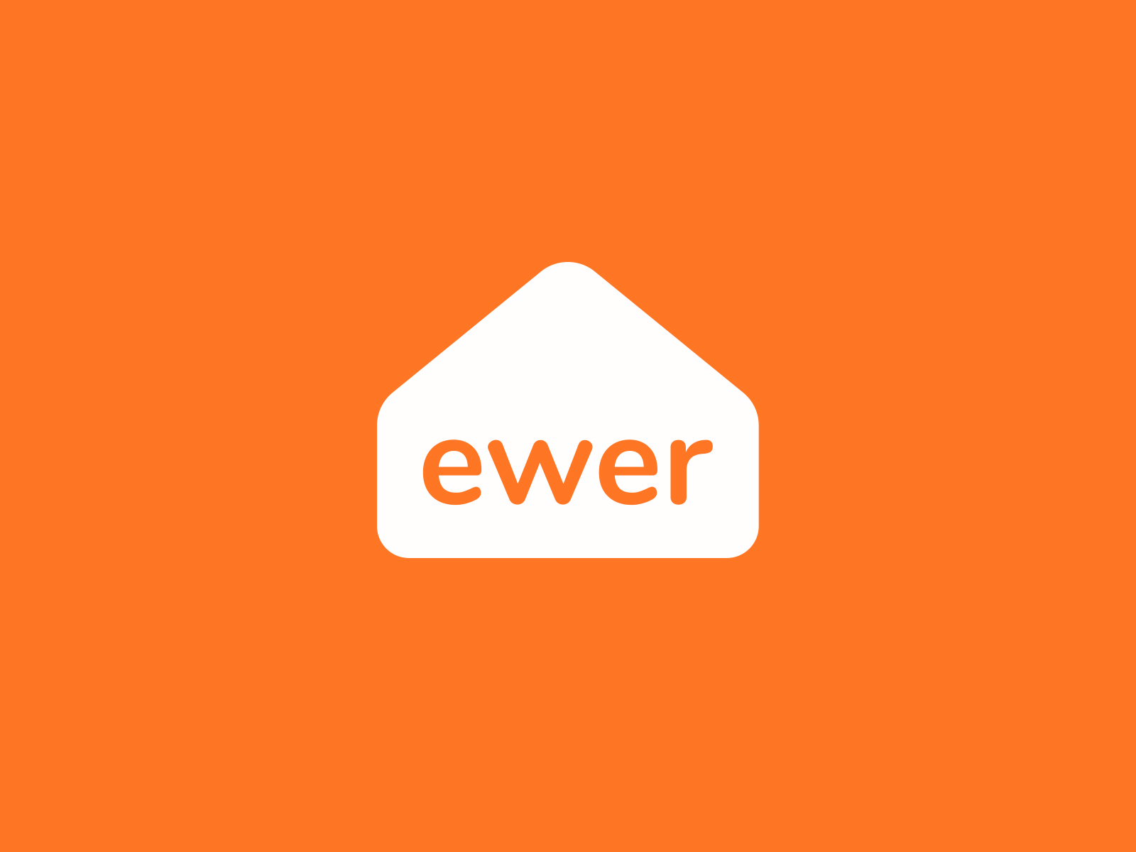 ewer software logo app branding ever ewer home house icon logo orange project property simple software