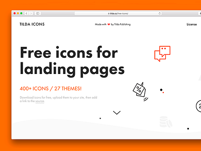 Free icons for landing pages