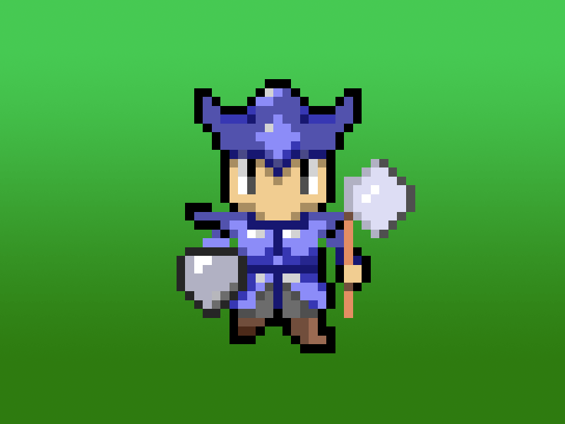 Blue Knight art game pixel rpg