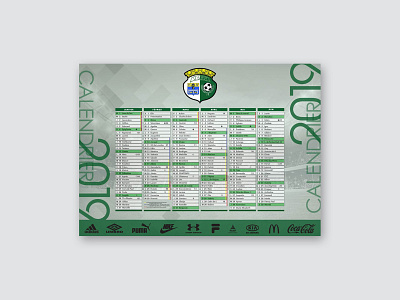 Soccer Team Calendar 2019 adobe calendar design designer dweet dweet design europe france illustrator photoshop soccer