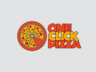 One Click Pizza branding click delivery design designer dweetdesign graphic design kitchen logo london pizza uk united kingdom vector