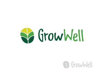 GrowWell — logo design branding graphic design grow up leaf logo logo organic logo sustainability