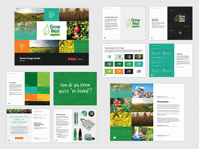 Sustainability Brand — usage guide agriculture brand guide branding color palette farming graphic design icons layout design logo organic promotional report sustainability typogaphy usage guide