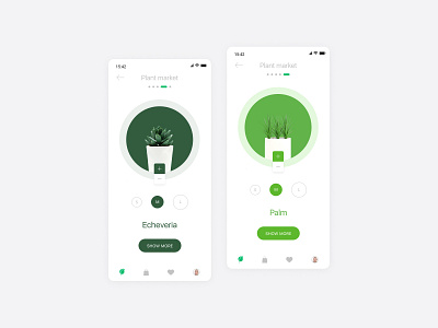 Plant Market UI / iOS app colors design experience green ios iphone app plants typography ui ux