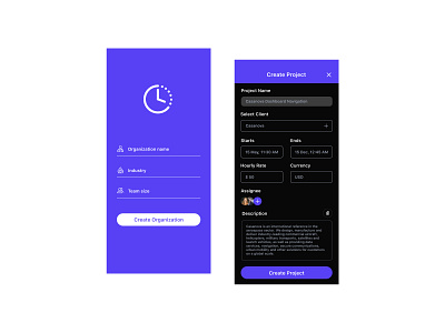 Time Manager App Darkmode UI - iOS app branding colors design experience ios logo ui ux