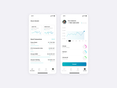 Stock Market Trading UI iOS app colors design experience ios ui ux