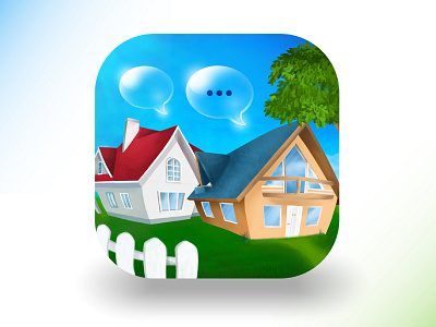 Social Inclusion iOS App Icon app chat colors communicate grass icon ios sky social sweet tree