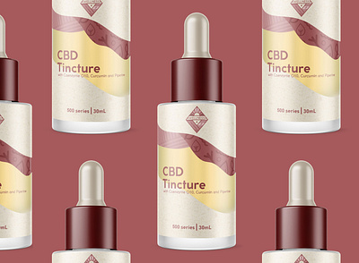 CBD Wellness Tincture Bottle Concept bottle bottle design branding cbd cbd packaging cbdoil diecut logo mountains nature pattern red texture vector vitamin wellness