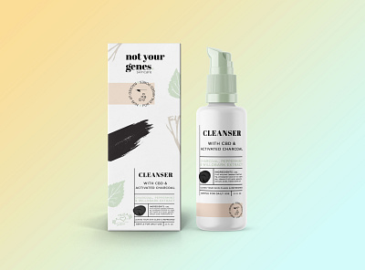 CBD Face Cleanser Packaging Concept beauty bottle bottle design branding cbd cbd packaging cbdoil concepts green wellness