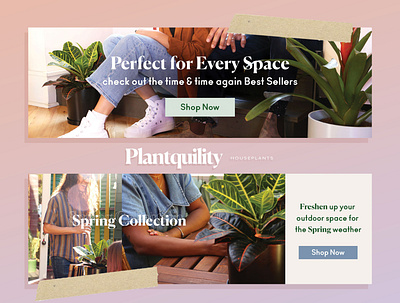 Homepage Banners for Houseplant Company banners friends gradient happy homepage houseplant houseplants people shoes spring