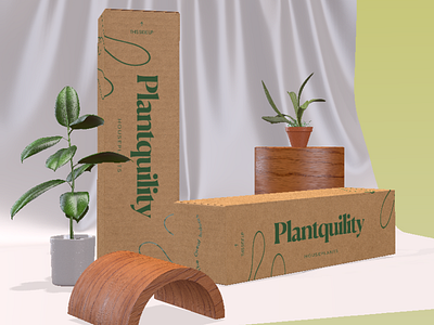 Houseplant Shipper Prototype box branding green house houseplants kraft logo plants prototype render ship shipper simple