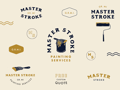 Master Stroke Branding brand branding design housepainter illustrator logo logokit paint painters