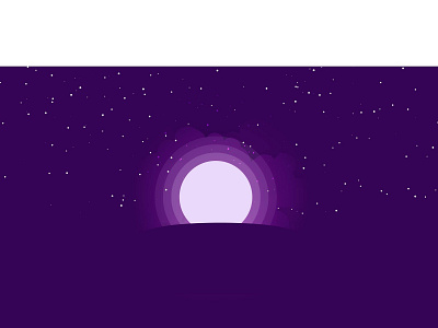 Purple Moonscape adobe adobeillustator design graphicshapes icon illustration logo moon moonrise simplicity stars ui ux vector