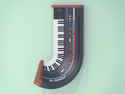 Roland Juno-6 3d analogue c4d cinema4d design illustration juno juno 6 retro roland synthesizer vintage