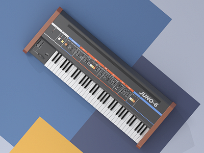 Roland Juno-6 3d audio c4d cinema 4d illustration juno music render retro roland synthesizer vintage