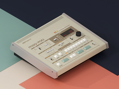 Roland MSQ-700 3d c4d cinema4d electro illustration msq 700 render retro roland sequencer techno vintage