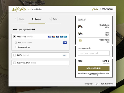 Sneakers shop checkout page checkout credit card design desktop e commerce payment shoes shop sneakers summary ui website