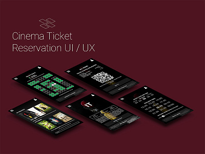 Cinema Ticket Reservation UI / UX application cinema concept graphic design interface mobile mockup reservation ticket ui ux